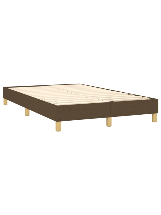 Box spring postel s matrací a LED tmavě hnědá 120x200 cm textil