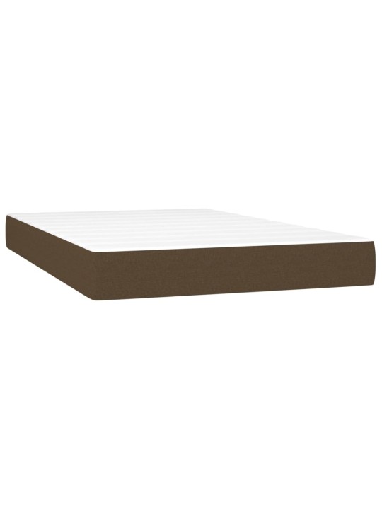 Box spring postel s matrací a LED tmavě hnědá 120x200 cm textil