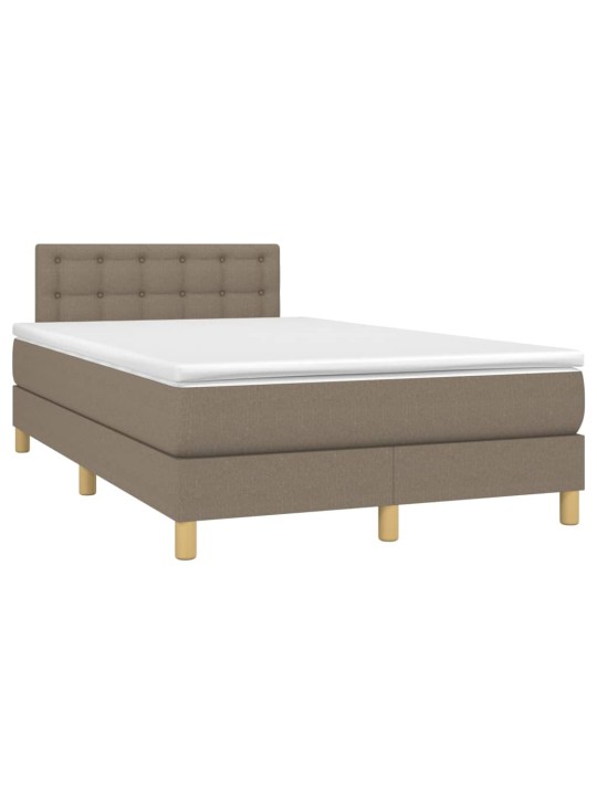 Box spring postel s matrací a LED taupe 120 x 200 cm textil
