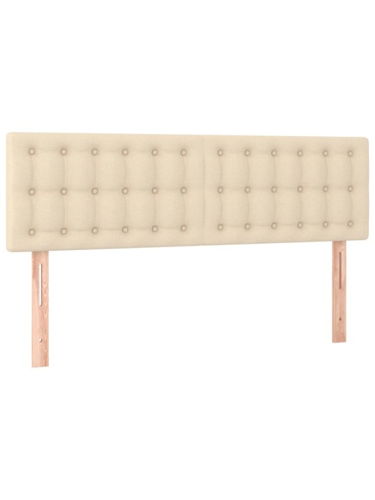 Box spring postel s matrací a LED krémová 140x190 cm textil