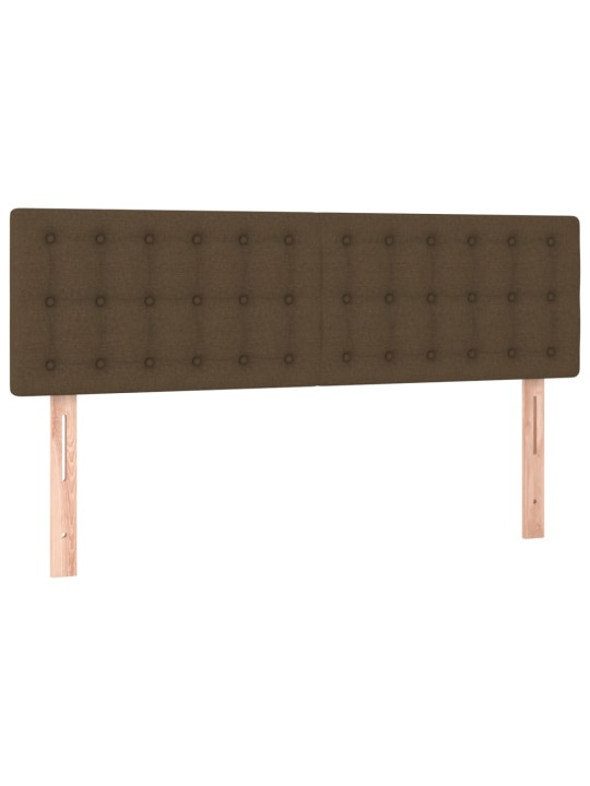 Box spring postel s matrací a LED tmavě hnědá 140x200 cm textil