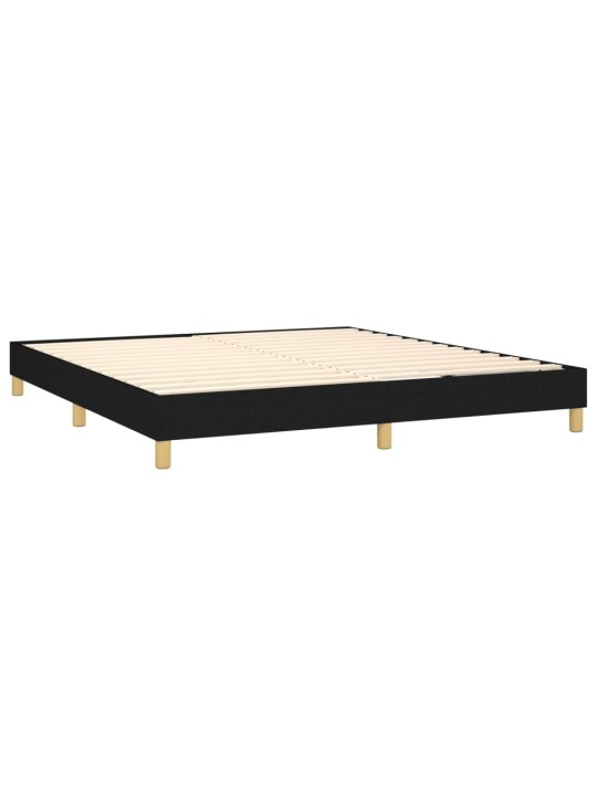 Box spring postel s matrací a LED černá 180x200 cm textil