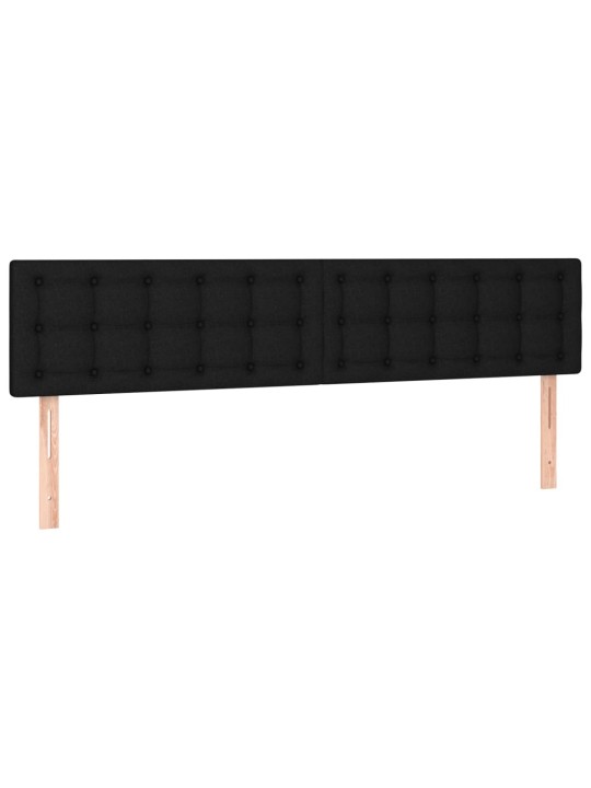 Box spring postel s matrací a LED černá 180x200 cm textil