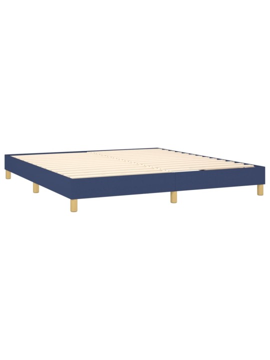 Box spring postel s matrací a LED modrá 180x200 cm textil