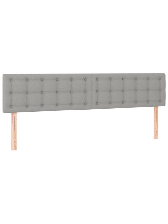 Box spring postel s matrací a LED světle šedá 200x200 cm textil