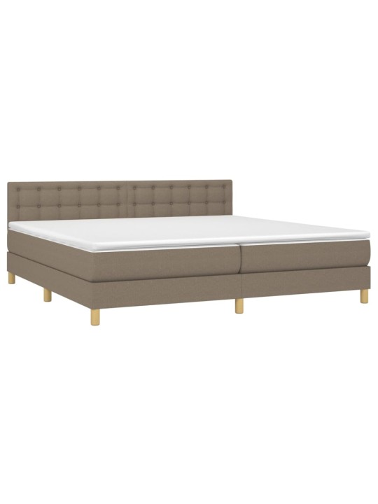 Box spring postel s matrací a LED taupe 200x200 cm textil