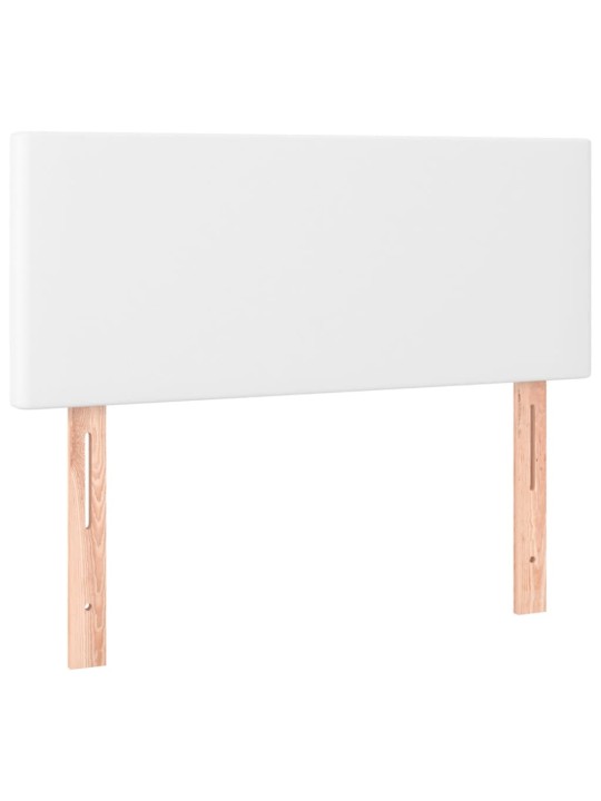 Box spring postel s matrací a LED bílá 90x190 cm umělá kůže