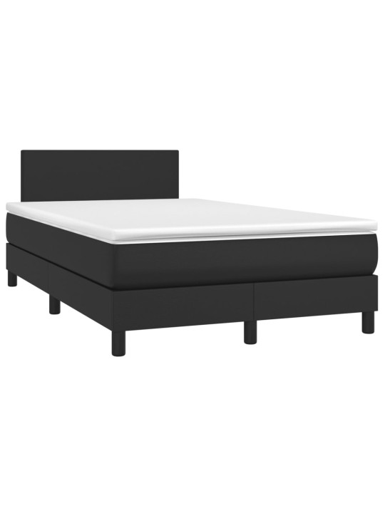 Box spring postel s matrací a LED černá 120x200 cm umělá kůže