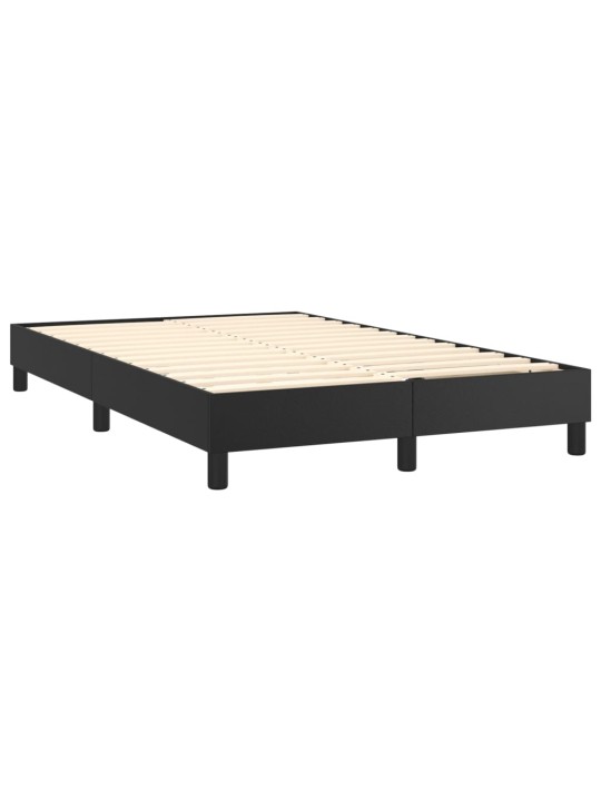 Box spring postel s matrací a LED černá 120x200 cm umělá kůže