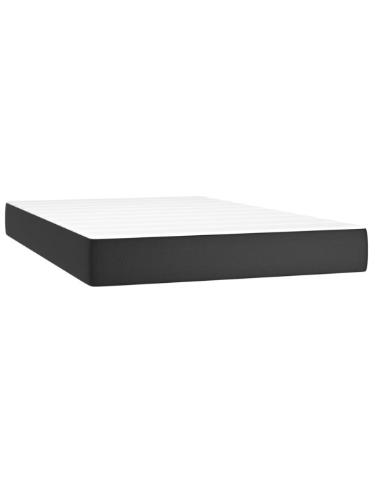 Box spring postel s matrací a LED černá 120x200 cm umělá kůže