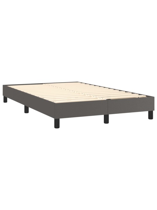 Box spring postel s matrací a LED šedá 120x200 cm umělá kůže