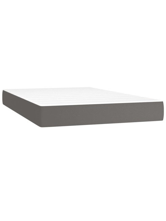 Box spring postel s matrací a LED šedá 120x200 cm umělá kůže