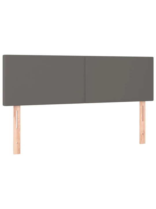 Box spring postel s matrací a led šedá 140x190 cm umělá kůže