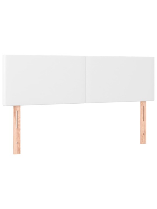 Box spring postel s matrací a LED bílá 140x200 cm umělá kůže