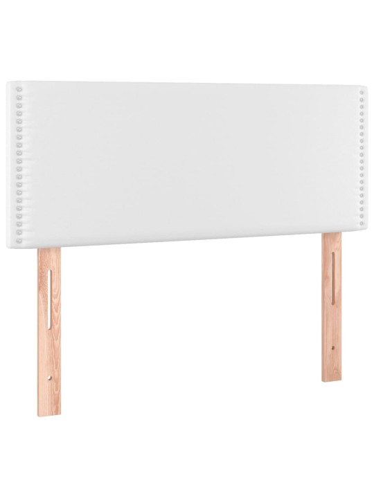 Box spring postel s matrací a LED bílá 80 x 200 cm umělá kůže