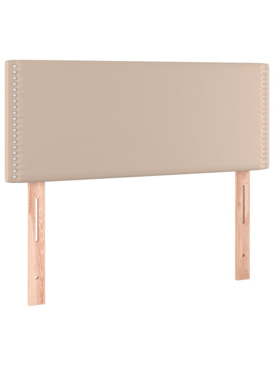 Box spring postel matrace a LED cappuccino 80x200 cm umělá kůže