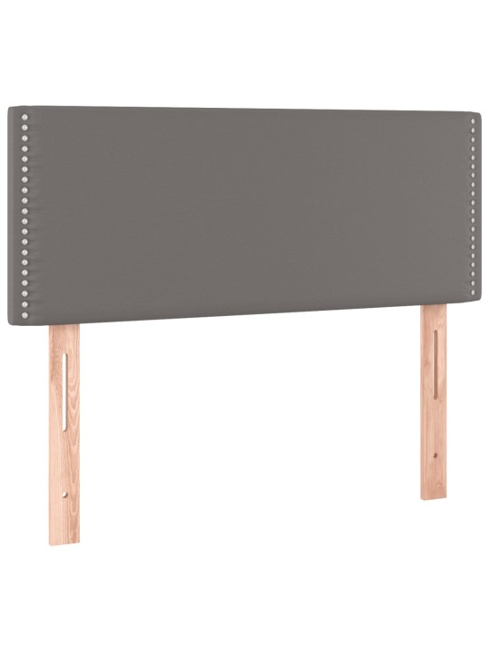 Box spring postel s matrací a LED šedá 90x190 cm umělá kůže
