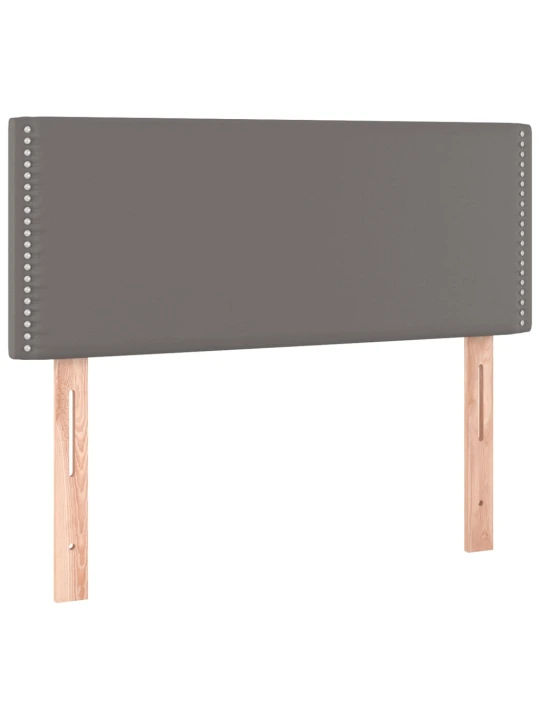 Box spring postel s matrací a LED šedá 90x200 cm umělá kůže