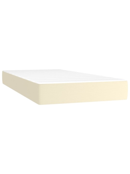 Box spring postel s matrací a led krémová 100x200 cm umělá kůže