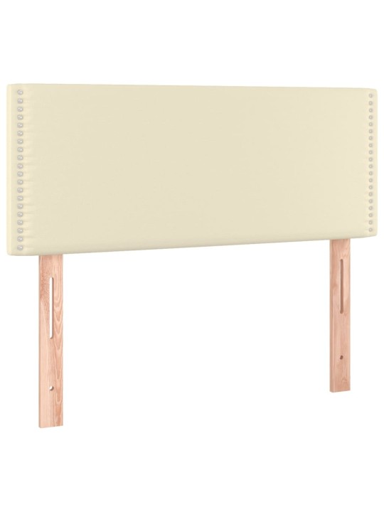 Box spring postel s matrací a led krémová 100x200 cm umělá kůže