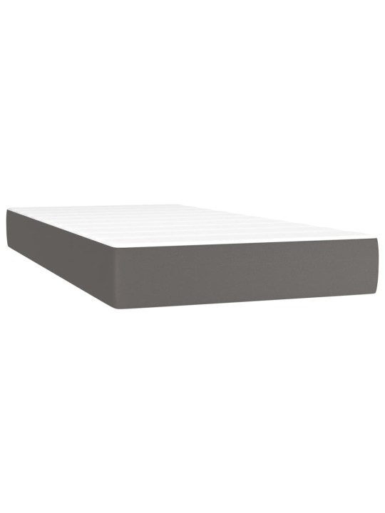 Box spring postel s matrací a LED šedá 100x200 cm umělá kůže