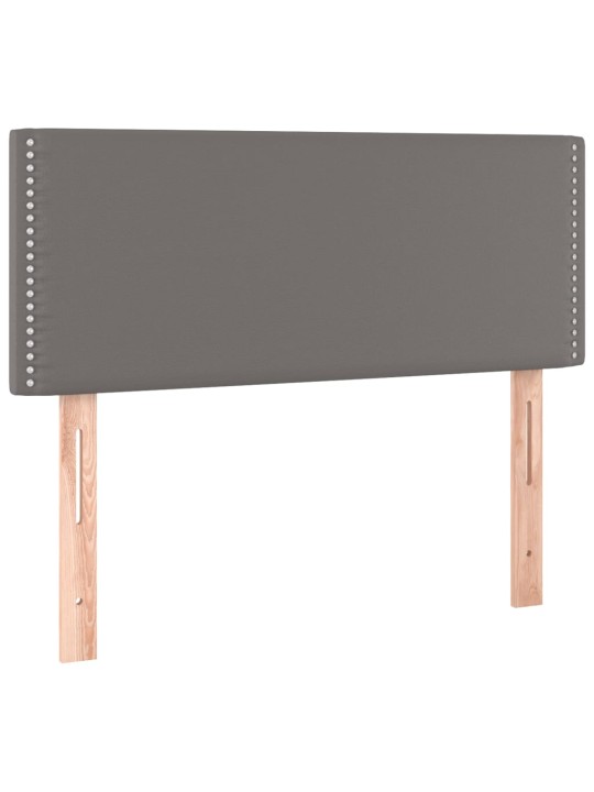 Box spring postel s matrací a LED šedá 100x200 cm umělá kůže