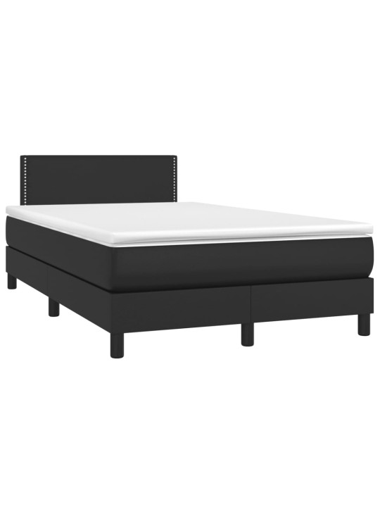 Box spring postel s matrací a LED černá 120x200 cm umělá kůže