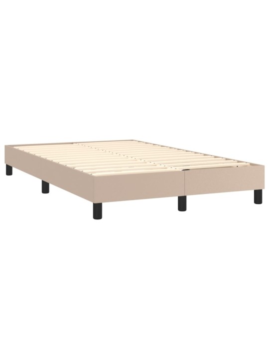 Box spring postel matrace a LED cappuccino 120x200cm umělá kůže
