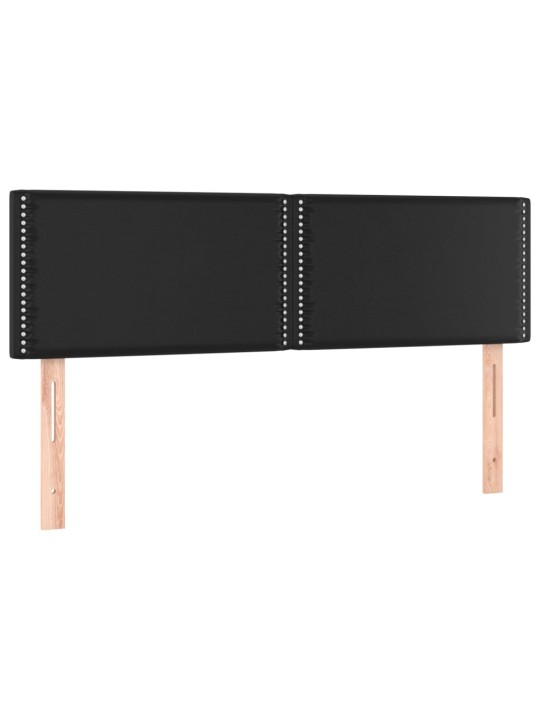 Box spring postel s matrací a LED černá 140 x 190 cm umělá kůže
