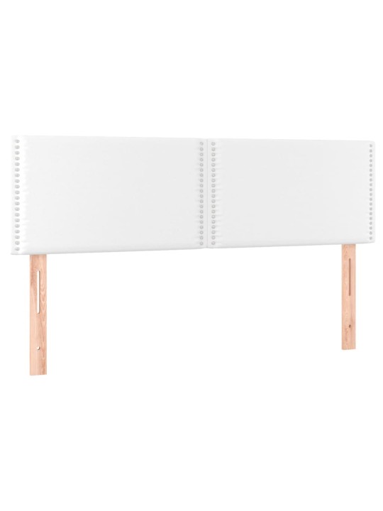 Box spring postel s matrací a LED bílá 140x190 cm umělá kůže