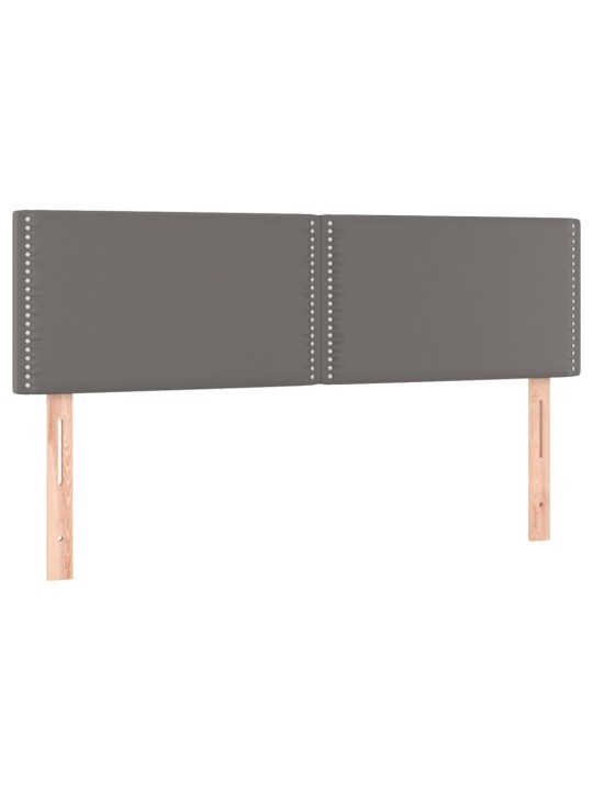 Box spring postel s matrací a LED šedá 140x190 cm umělá kůže