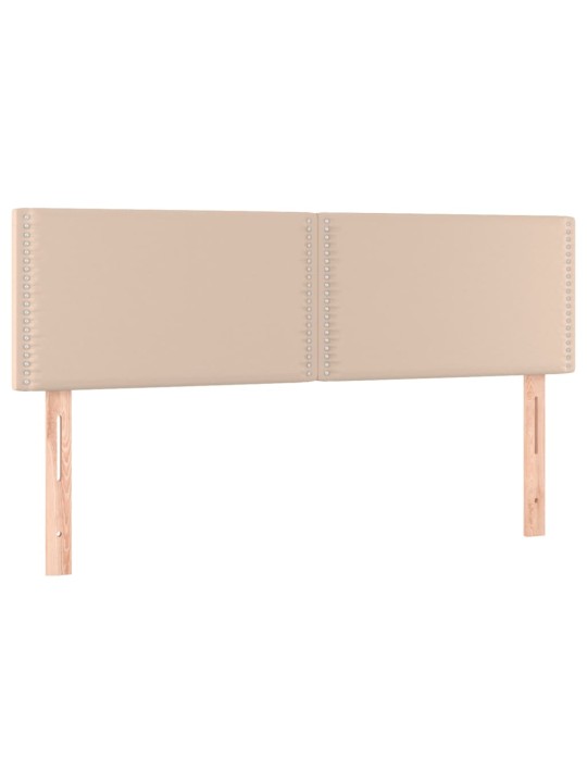 Box spring postel matrace a LED cappuccino 140x190cm umělá kůže