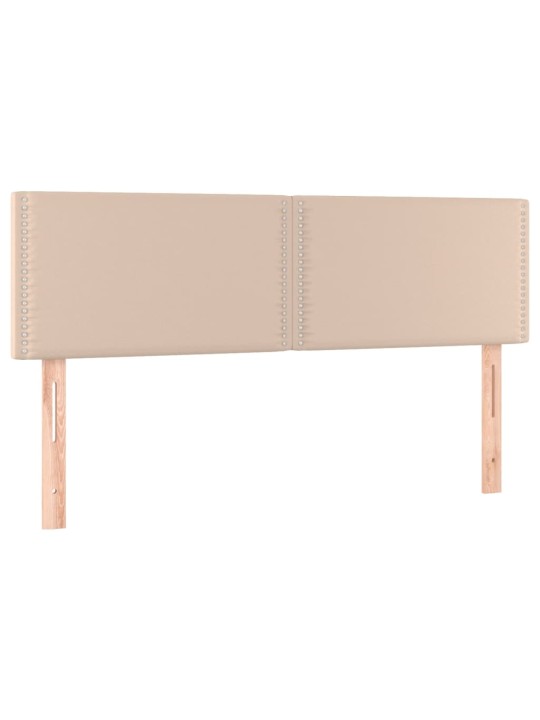 Box spring postel matrace a LED cappuccino 140x200cm umělá kůže