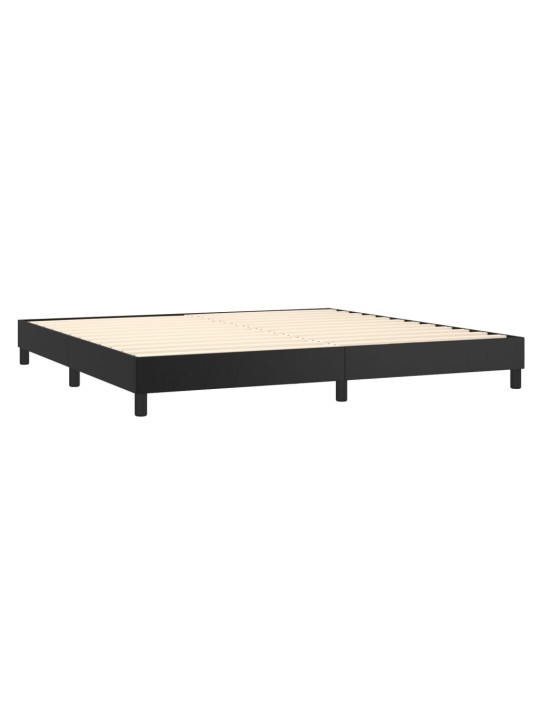 Box spring postel s matrací a LED černá 200x200 cm umělá kůže