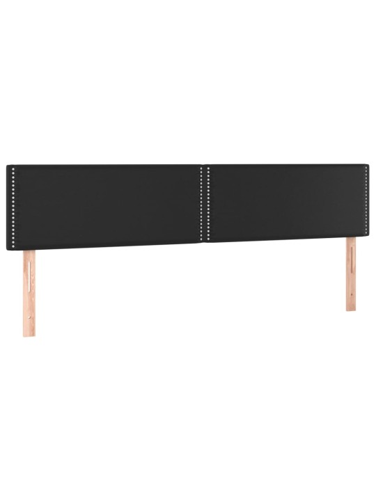 Box spring postel s matrací a LED černá 200x200 cm umělá kůže