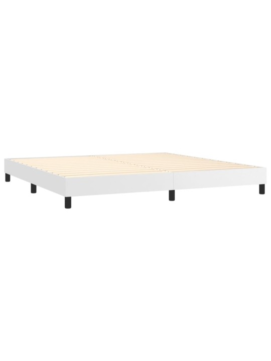 Box spring postel s matrací a LED bílá 200x200 cm umělá kůže
