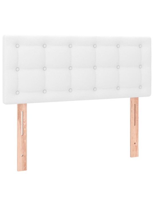 Box spring postel s matrací a LED bílá 80 x 200 cm umělá kůže