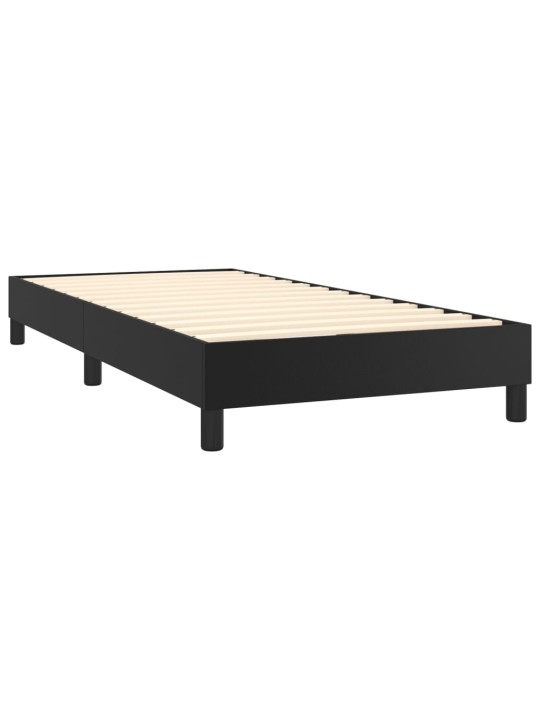 Box spring postel s matrací a LED černá 100x200 cm umělá kůže