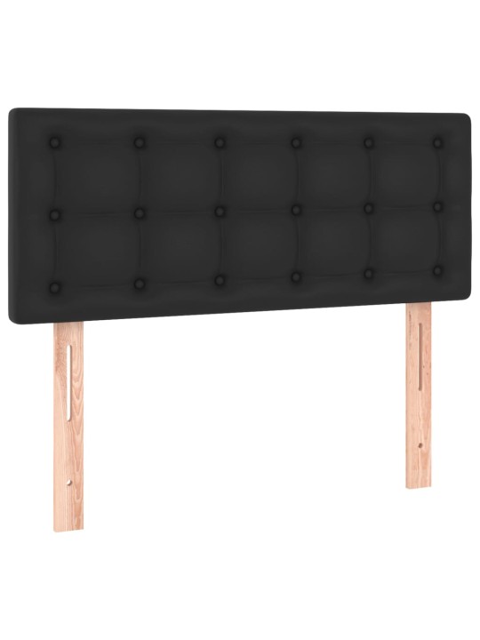 Box spring postel s matrací a LED černá 100x200 cm umělá kůže