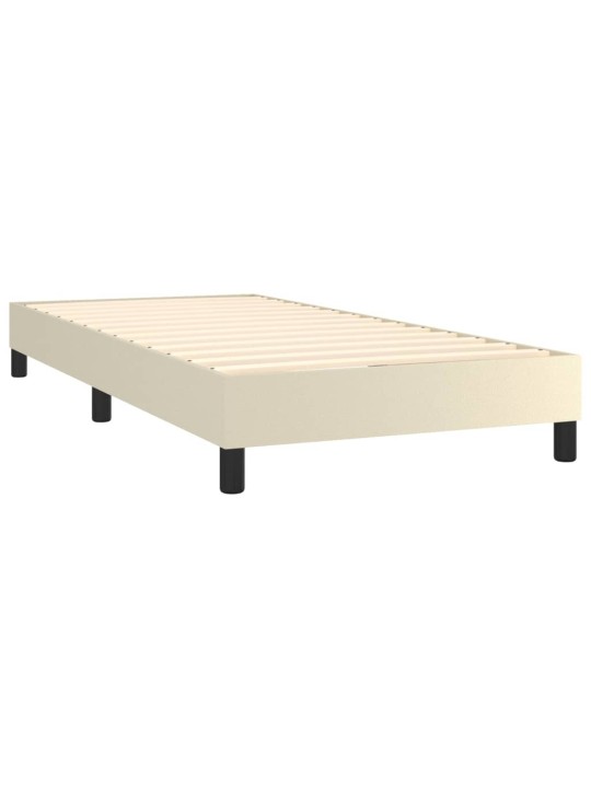 Box spring postel s matrací a led krémová 100x200 cm umělá kůže