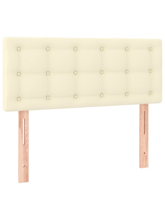 Box spring postel s matrací a led krémová 100x200 cm umělá kůže