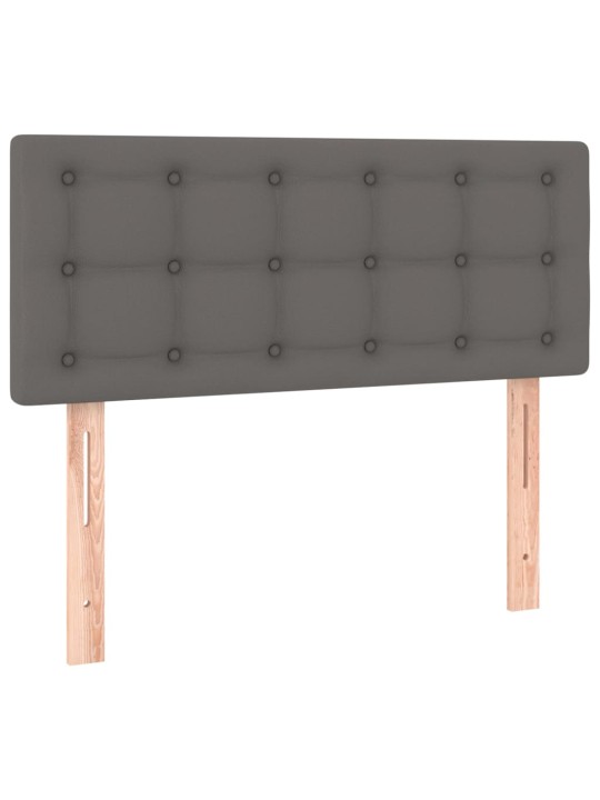 Box spring postel s matrací a LED šedá 100x200 cm umělá kůže