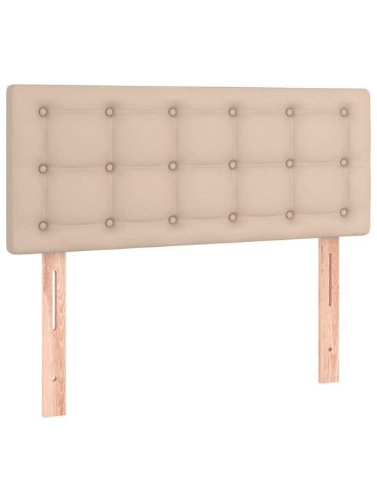 Box spring postel matrace a LED cappuccino 100x200cm umělá kůže