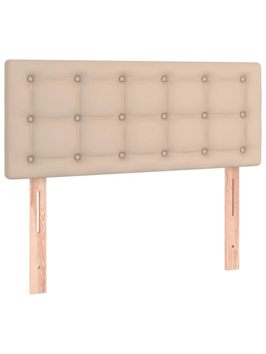 Box spring postel matrace a LED cappuccino 100x200cm umělá kůže