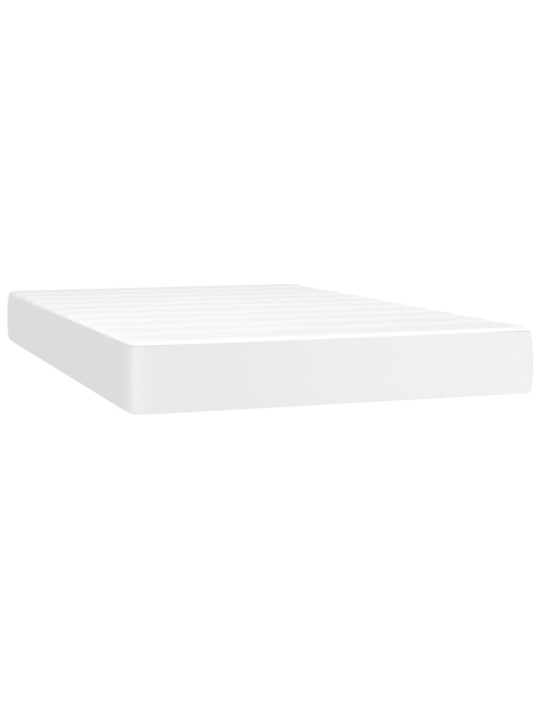 Box spring postel s matrací a LED bílá 120x200 cm umělá kůže