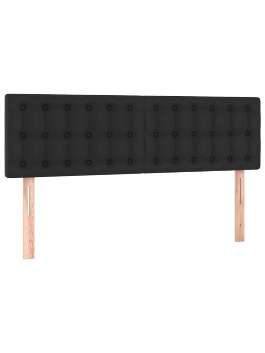 Box spring postel s matrací a LED černá 140 x 190 cm umělá kůže