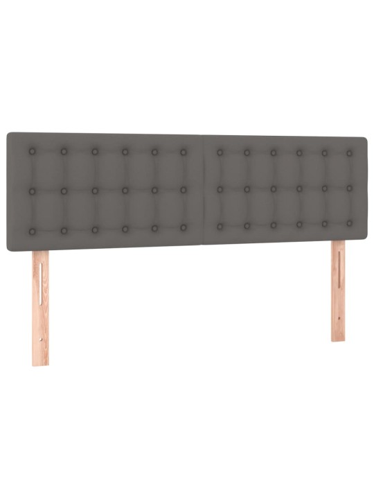 Box spring postel s matrací a LED šedá 140x190 cm umělá kůže