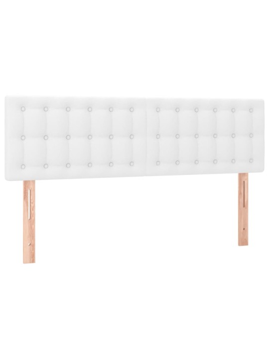 Box spring postel s matrací a LED bílá 140x200 cm umělá kůže