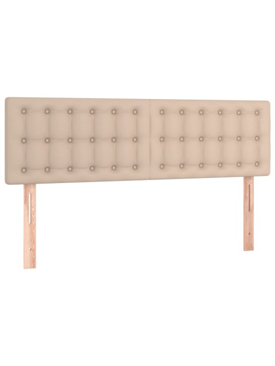 Box spring postel matrace a led cappuccino 140x200cm umělá kůže
