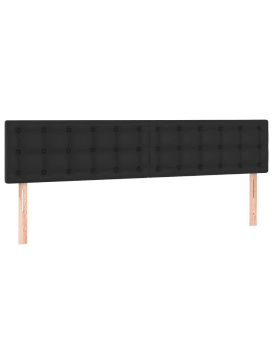 Box spring postel s matrací a LED černá 180x200 cm umělá kůže